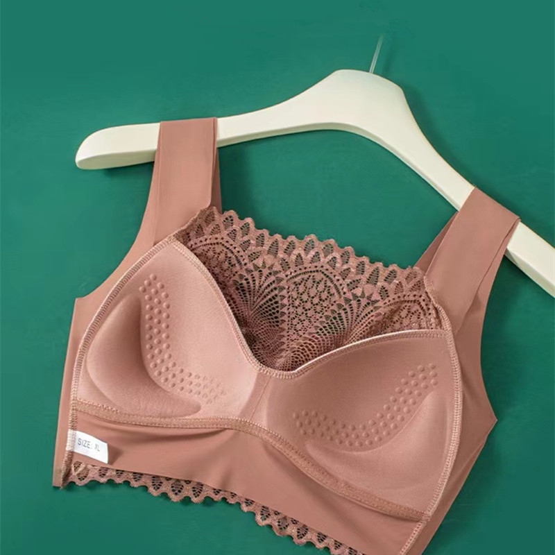 Novi seksi čipkasti bešavni ženski grudnjak s fiksnom košaricom bez čeličnog prstena Stilski prsluk Žensko donje rublje Prekrasna leđa omotana prsima Tanka
