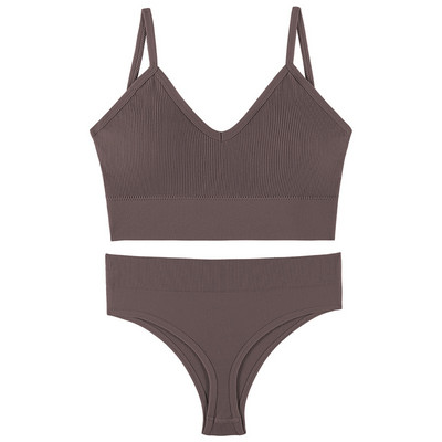 2023 Set de lenjerie intima Push Up, fără spate, la modă, Set de sutien fără sudură, Sexy G-String, moale, 2 buc. Seturi de lenjerie fără fir