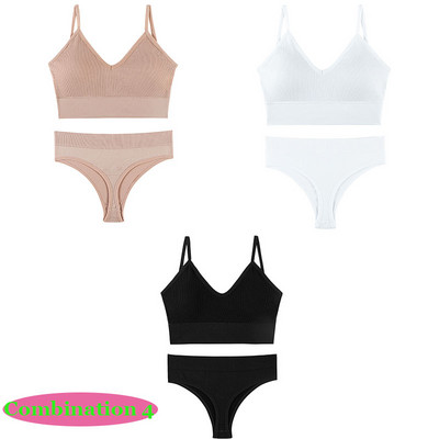 2023 Set de lenjerie intima Push Up, fără spate, la modă, Set de sutien fără sudură, Sexy G-String, moale, 2 buc. Seturi de lenjerie fără fir