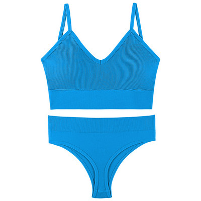 2023 Set de lenjerie intima Push Up, fără spate, la modă, Set de sutien fără sudură, Sexy G-String, moale, 2 buc. Seturi de lenjerie fără fir