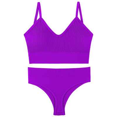 2023 Set de lenjerie intima Push Up, fără spate, la modă, Set de sutien fără sudură, Sexy G-String, moale, 2 buc. Seturi de lenjerie fără fir