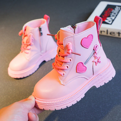 2023 noi cizme scurte pentru fete versatilă dragoste drăguț copii modă pantofi ocazional roz moale reduceri calde drop shipping cizme copii simple