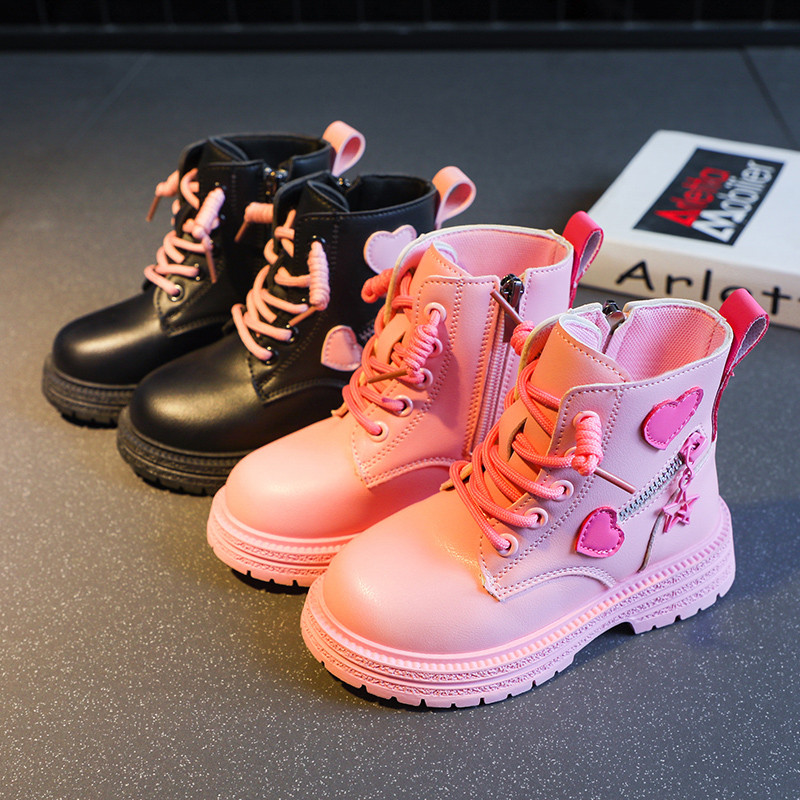 2023 noi cizme scurte pentru fete versatilă dragoste drăguț copii modă pantofi ocazional roz moale reduceri calde drop shipping cizme copii simple