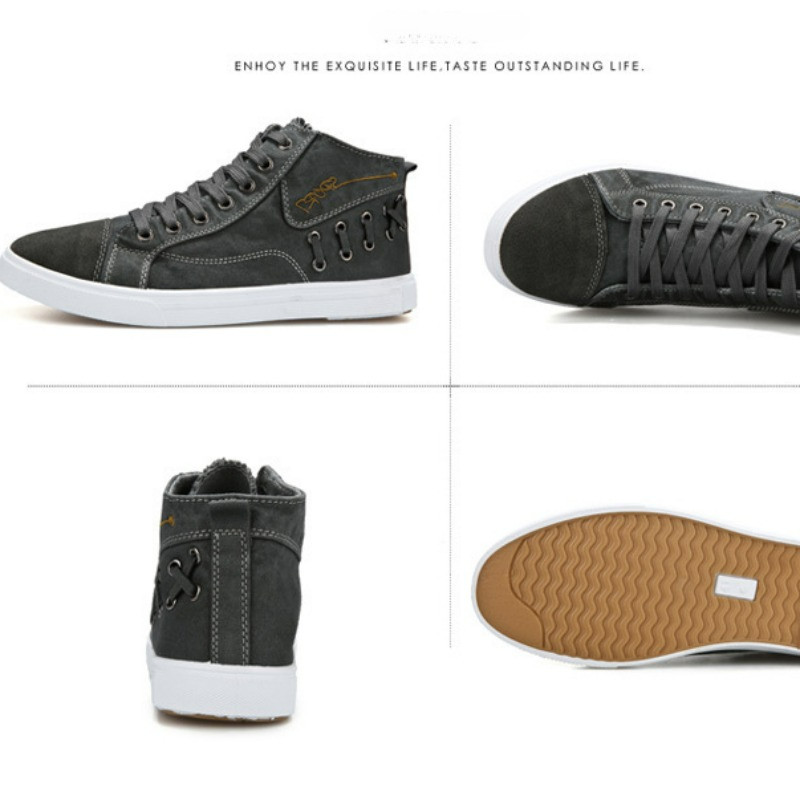 Muške platnene cipele Ljeto 2023. Nove muške ležerne cipele Visoke vulkanizirane cipele Muške ravne cipele Tenisice na vezanje Zapatos Hombre