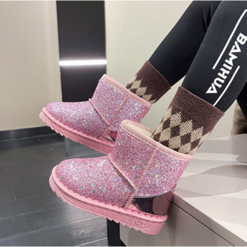 Princess Thick Velvet Boots Toddler Fashion Sneaker Λούτρινα ζεστά παιδικά μποτάκια χιονιού Χειμερινά νέα παιδικά κοριτσίστικα βαμβακερά παπούτσια