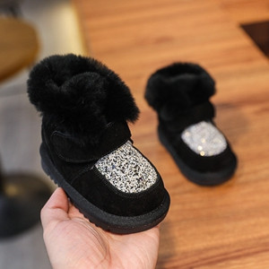 11,5-15 εκ. Baby Boys Girls Bling Leopard Snow Boots, Cute Ears Gold Sivler Μικρά Ζεστά χειμωνιάτικα μποτάκια με βελούδινο, χειμωνιάτικο παπούτσι