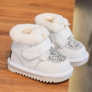 11,5-15 εκ. Baby Boys Girls Bling Leopard Snow Boots, Cute Ears Gold Sivler Μικρά Ζεστά χειμωνιάτικα μποτάκια με βελούδινο, χειμωνιάτικο παπούτσι