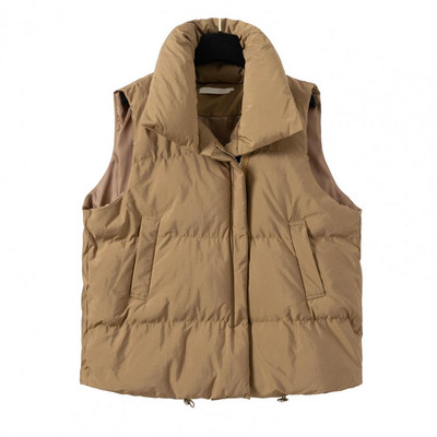 Jachetă pentru femei Jachetă îngroșată pentru femei Design elegant cu guler stand cu buzunare cu fermoar pentru îmbrăcăminte de toamnă iarnă