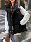 Vestă de damă din bumbac, fără mâneci, jachetă subțire, scurtă, toamna 2023, nou în haine din bumbac, vestă plină, cu totul asortat.