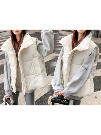 Γυναικείο φανελάκι Βαμβακερό αμάνικο ελαφρύ λεπτό παλτό κοντό φθινόπωρο 2023 Νέο σε βαμβακερά ρούχα Φαρδιά παντός τύπου γιλέκο