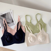 Γυμνά εξαιρετικά λεπτά εσώρουχα Γυναικεία μεγάλα στήθη με μικρό λεπτό τμήμα με μαλακή υποστήριξη, άνετο σουτιέν χωρίς ραφή που αναπνέει
