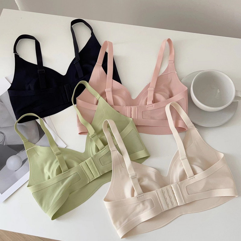 Γυμνά εξαιρετικά λεπτά εσώρουχα Γυναικεία μεγάλα στήθη με μικρό λεπτό τμήμα με μαλακή υποστήριξη, άνετο σουτιέν χωρίς ραφή που αναπνέει