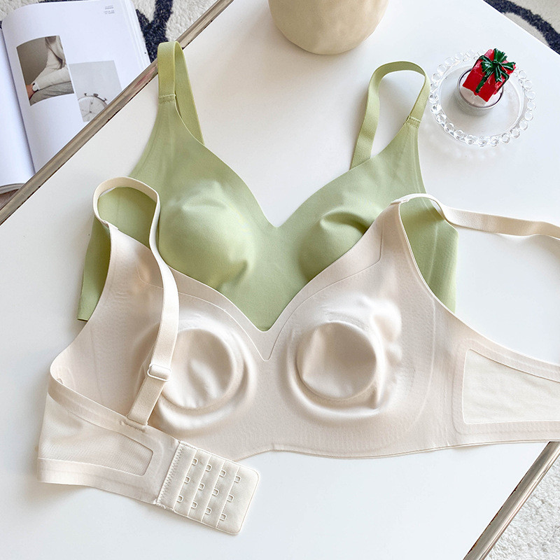 Γυμνά εξαιρετικά λεπτά εσώρουχα Γυναικεία μεγάλα στήθη με μικρό λεπτό τμήμα με μαλακή υποστήριξη, άνετο σουτιέν χωρίς ραφή που αναπνέει