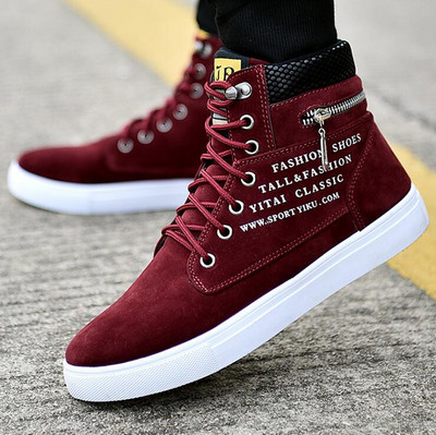 Pantofi de skateboard pentru bărbați Pantofi de înalți pantofi sport ocazional Pantofi de stradă pentru bărbați Pantofi pentru bărbați Pantofi de mers din piele Chaussure Homme