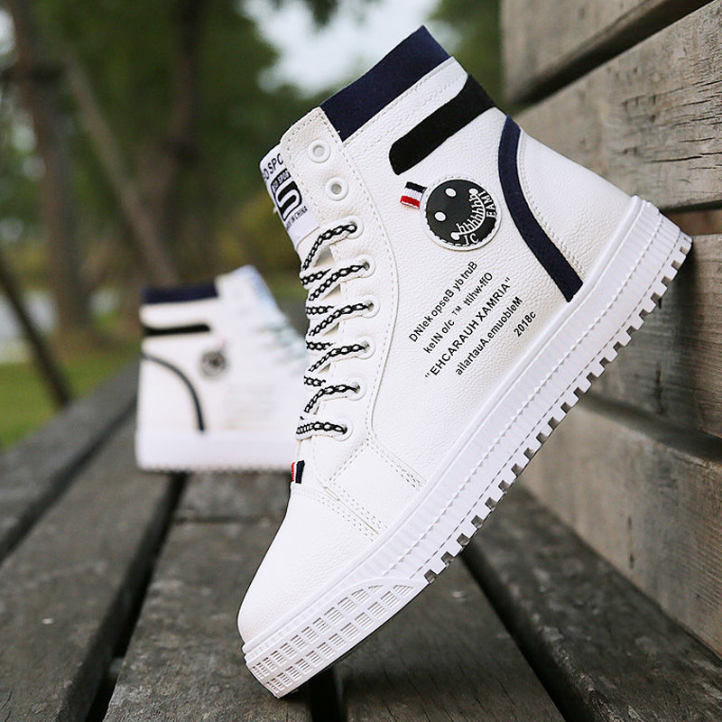 Pantofi de skateboard pentru bărbați Pantofi de înalți pantofi sport ocazional Pantofi de stradă pentru bărbați Pantofi pentru bărbați Pantofi de mers din piele Chaussure Homme