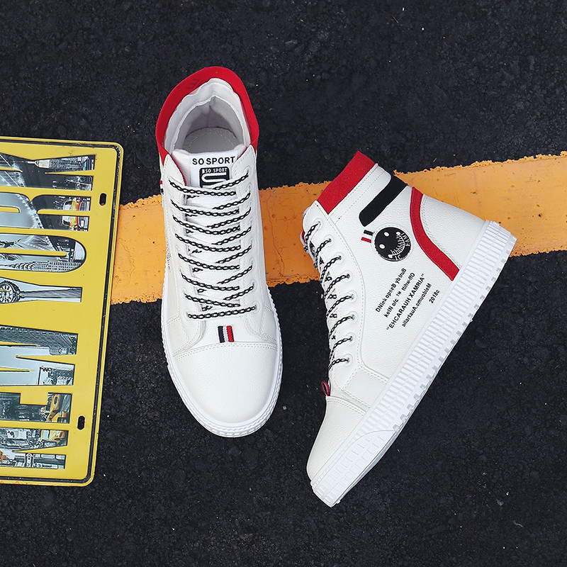 Pantofi de skateboard pentru bărbați Pantofi de înalți pantofi sport ocazional Pantofi de stradă pentru bărbați Pantofi pentru bărbați Pantofi de mers din piele Chaussure Homme