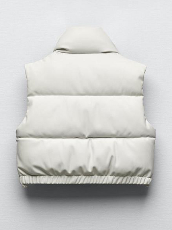 Χειμερινό PU Δερμάτινο τζάκετ Γυναικείο γιλέκο Μαύρο σταντ γιακά Γιλέκο Αμάνικο Γυναικείο φερμουάρ Moto Biker Φθινοπωρινό κοντό γυναικείο γιλέκο