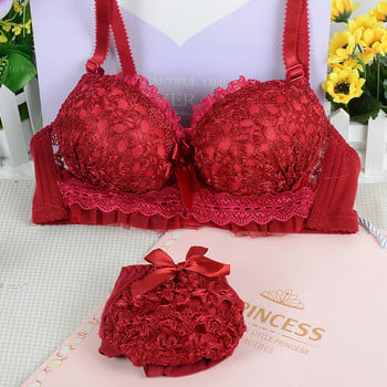 2PCS Дамски комплект сутиени Секси сутиен Bralette Секси женско бельо Потник Гащи Моден сутиен Розов комплект бельо Дамски крап топове