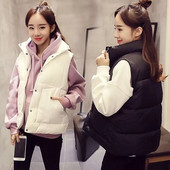 Τζακ Γιλέκο Φθινοπωρινό Βαμβακερό Γυναικείο Φαρδύ Βαμβακερό Παλτό Γιλέκο Αμάνικο Μπουφάν Chaleco Mujer