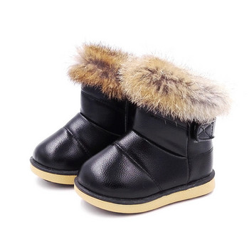 COMFY KIDS Winter Warm GirlsSnow Boots για Παιδιά Βρεφικά Παπούτσια Pu Δερμάτινα με μαλακό κάτω μέρος Μπότες χιονιού για κοριτσάκια