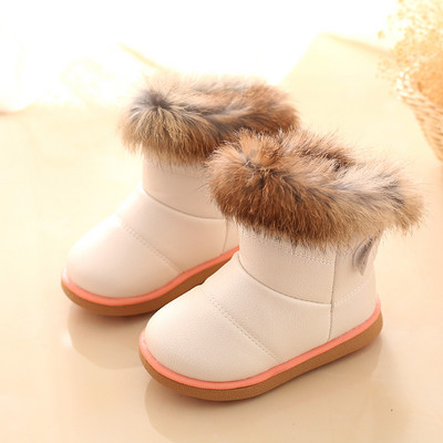 COMFY KIDS Winter Warm GirlsSnow Boots για Παιδιά Βρεφικά Παπούτσια Pu Δερμάτινα με μαλακό κάτω μέρος Μπότες χιονιού για κοριτσάκια