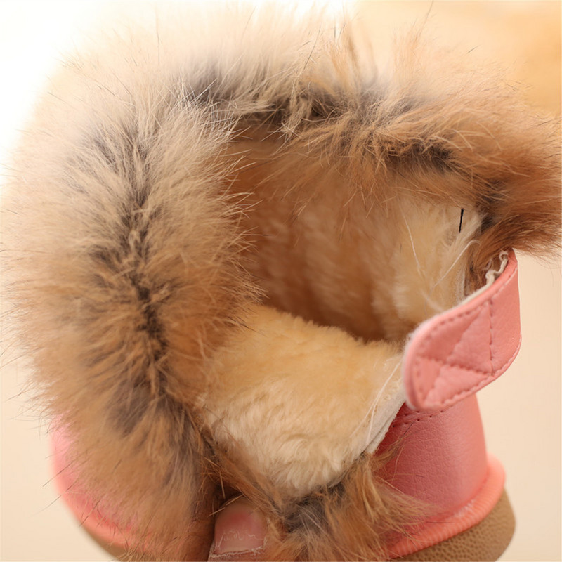 COMFY KIDS Winter Warm GirlsSnow Boots για Παιδιά Βρεφικά Παπούτσια Pu Δερμάτινα με μαλακό κάτω μέρος Μπότες χιονιού για κοριτσάκια