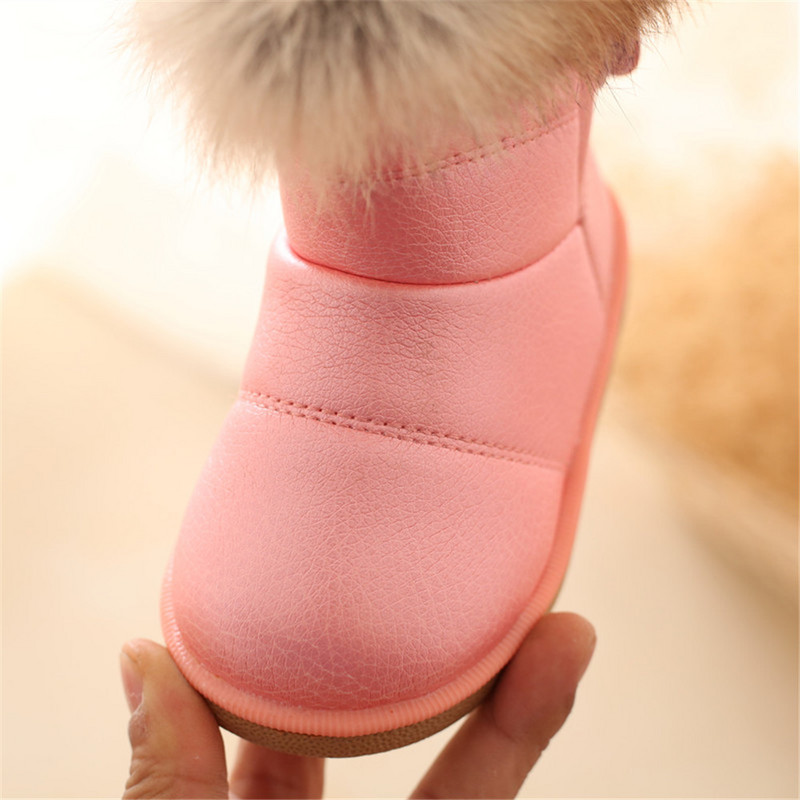 COMFY KIDS Winter Warm GirlsSnow Boots για Παιδιά Βρεφικά Παπούτσια Pu Δερμάτινα με μαλακό κάτω μέρος Μπότες χιονιού για κοριτσάκια