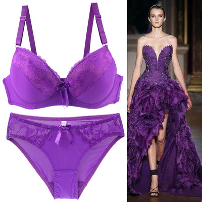 2021 Novi ženski kompleti push up grudnjaka Intimno Čipkane tange Donje rublje Puna mašna 70-105 BCDE Žensko donje rublje velikih veličina