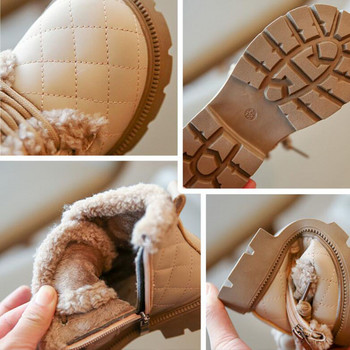 Παιδικές μπότες χειμερινές για αγόρια Βαμβακερά παπούτσια βελούδινα ζεστά κορίτσια Κοντές μπότες μόδας Παιδικά φοιτητικά παπούτσια