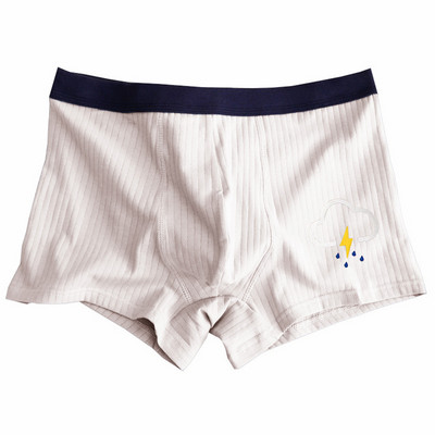 Slip boxer cu nervuri din bumbac pentru bărbați Lenjerie de corp moale Chiloți în husă convexă Chiloți respirabili Husă în U Trunchi boxer Pantaloni scurți pentru bărbați