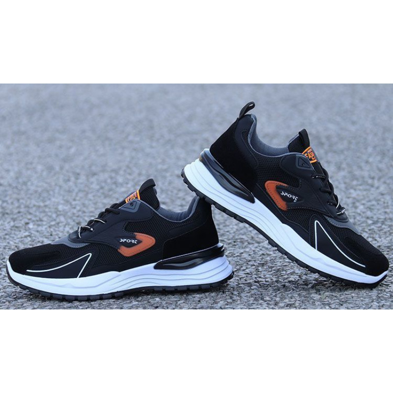 Pantofi de alergare cu suprafață din plasă respirabilă pentru bărbați, cu șireturi, primăvară, toamnă, ocazional, cu talpă moale, Zapatillas De Hombre