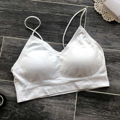 Varrat nélküli melltartó, elasztikus, összegyűjtő bralette női sportmelltartó Push Up párnázott fehérnemű lány szexi vezeték nélküli fehérnemű nyári divat felső