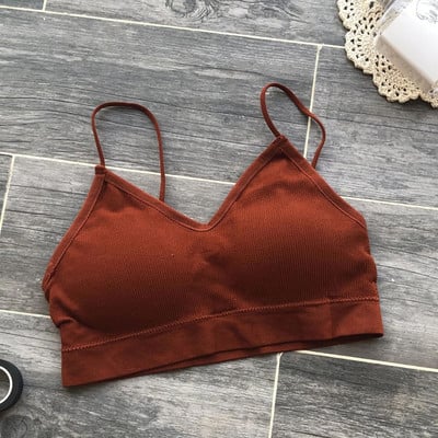 Varrat nélküli melltartó, elasztikus, összegyűjtő bralette női sportmelltartó Push Up párnázott fehérnemű lány szexi vezeték nélküli fehérnemű nyári divat felső