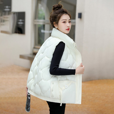 2023, noua vestă din bumbac, toamnă iarnă, jachetă fără mâneci pentru femei, coreeană, largi, cu guler, vestă, vestă pentru femeie, îmbrăcăminte exterioară