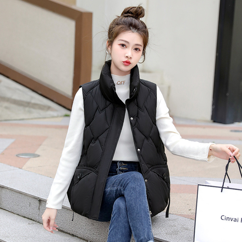 2023, noua vestă din bumbac, toamnă iarnă, jachetă fără mâneci pentru femei, coreeană, largi, cu guler, vestă, vestă pentru femeie, îmbrăcăminte exterioară