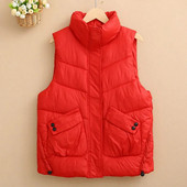 2023, toamnă, elegante, pentru femei, cu guler în jos, vestă din bumbac, iarnă, caldă, fără mâneci, haină ocazională pentru femei.