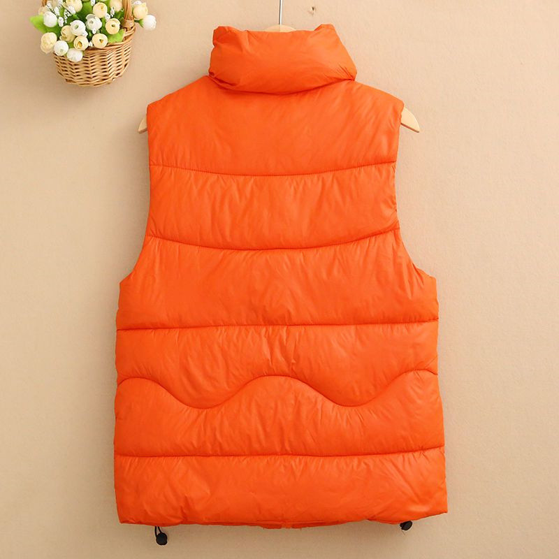 2023, toamnă, elegante, pentru femei, cu guler în jos, vestă din bumbac, iarnă, caldă, fără mâneci, haină ocazională pentru femei.