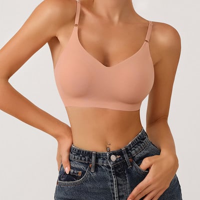 Sutien sexy fără cusături Sutiene fără sârmă Sutiene intime moale pentru femei Sutiene intime pentru femei Lenjerie Push Up Bralette pentru somn