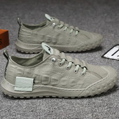 Muške ležerne tenisice u korejskom stilu Platnene cipele na vezanje s okruglom glavom Lagane tenisice za hodanje Zapatillas De Lona Para Hombre