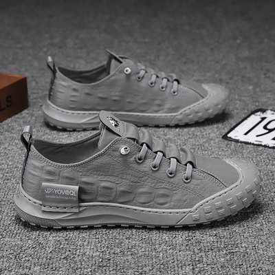 Muške ležerne tenisice u korejskom stilu Platnene cipele na vezanje s okruglom glavom Lagane tenisice za hodanje Zapatillas De Lona Para Hombre