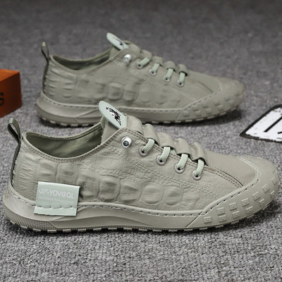 Muške ležerne tenisice u korejskom stilu Platnene cipele na vezanje s okruglom glavom Lagane tenisice za hodanje Zapatillas De Lona Para Hombre