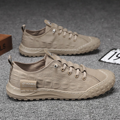 Muške ležerne tenisice u korejskom stilu Platnene cipele na vezanje s okruglom glavom Lagane tenisice za hodanje Zapatillas De Lona Para Hombre