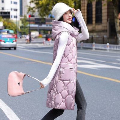 Jachetă de femeie vestă din bumbac vestă pentru femei toamnă iarnă jachetă lejeră fără mâneci vestă lungă căptușită pentru femei Chaleco Mujer 5XL