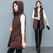 Nova zimska jakna za 2023., ženske parke s kapuljačom, topli, dugi prsluk, jakna, jakna, ženska jakna od sjajnog pamuka, podstavljena parka, prsluk bez rukava 4XL