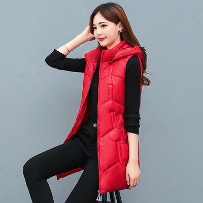 Nova zimska jakna za 2023., ženske parke s kapuljačom, topli, dugi prsluk, jakna, jakna, ženska jakna od sjajnog pamuka, podstavljena parka, prsluk bez rukava 4XL