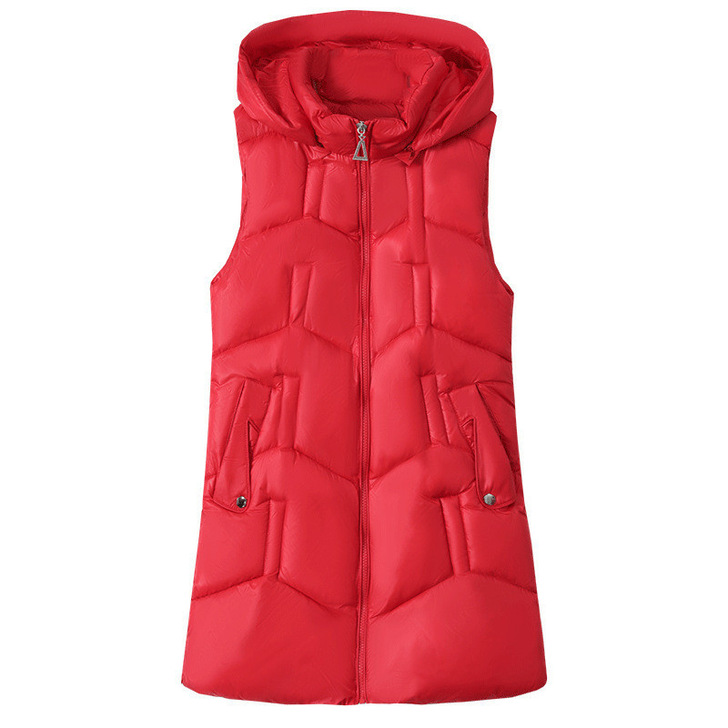 Nova zimska jakna za 2023., ženske parke s kapuljačom, topli, dugi prsluk, jakna, jakna, ženska jakna od sjajnog pamuka, podstavljena parka, prsluk bez rukava 4XL