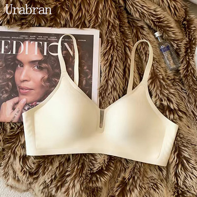 URABRAN nadograđeno mekano potporno bešavno donje rublje za male grudi, skupljene za žene, tanki grudnjak protiv opuštanja bez čeličnog prstena