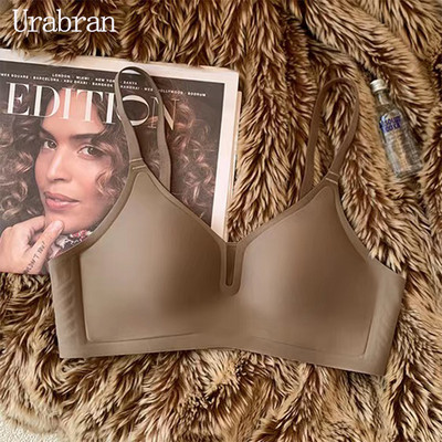URABRAN nadograđeno mekano potporno bešavno donje rublje za male grudi, skupljene za žene, tanki grudnjak protiv opuštanja bez čeličnog prstena