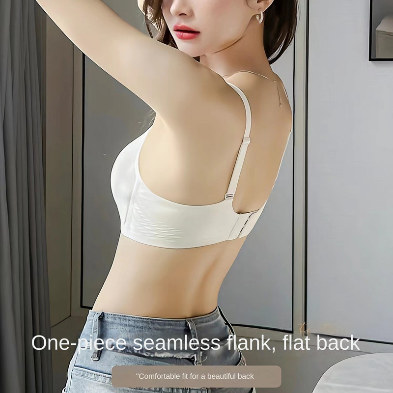 URABRAN nadograđeno mekano potporno bešavno donje rublje za male grudi, skupljene za žene, tanki grudnjak protiv opuštanja bez čeličnog prstena