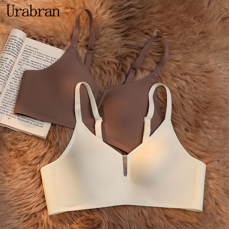 URABRAN nadograđeno mekano potporno bešavno donje rublje za male grudi, skupljene za žene, tanki grudnjak protiv opuštanja bez čeličnog prstena